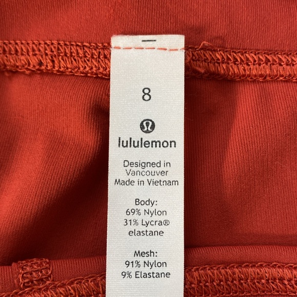 Lululemon Pace Rival Crop 22" Stride Emboss Cayenne Red Orange, Size 8 - Picture 15 of 15